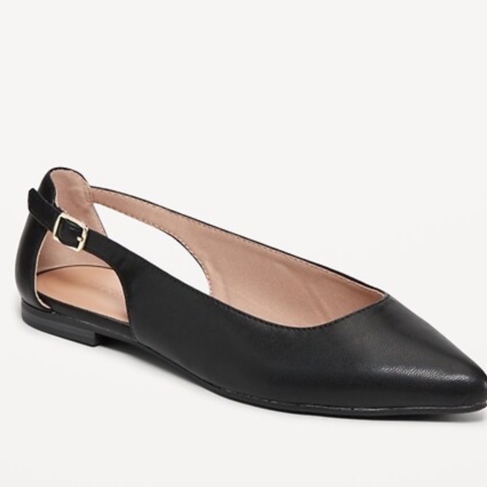 Old Navy Faux-Leather Slingback Ballet Dress Flats Women's Size 9
